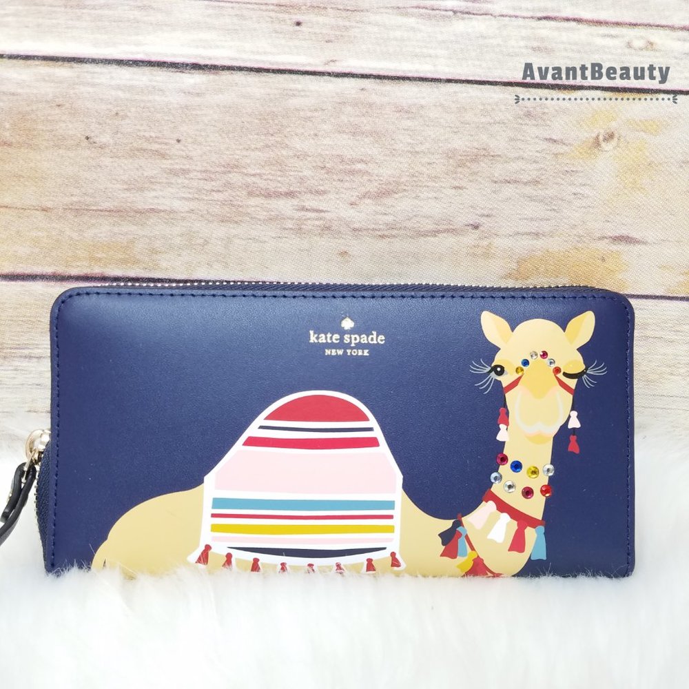 Camel Neda Spice Things Up Wallet Kate Spade Blue - Picture 1 of 14